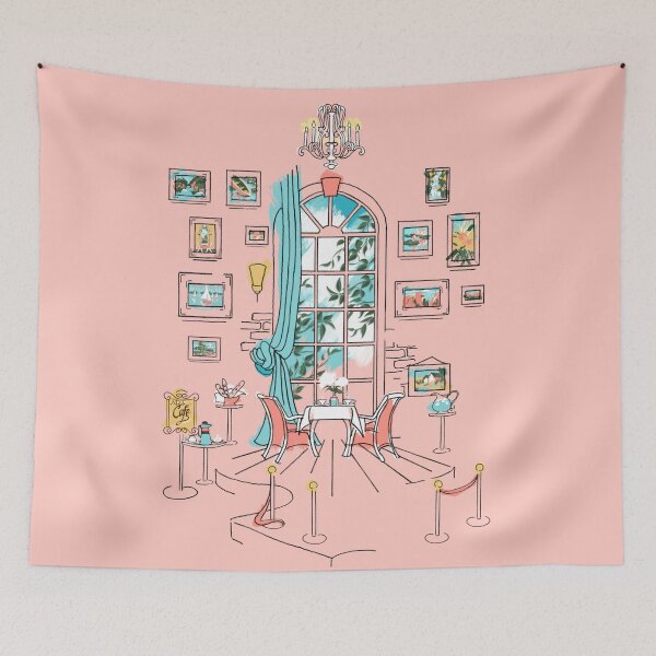 Item preview, Lunch at the Pastel Cafe | Pink designed and sold by L Diane Johnson.