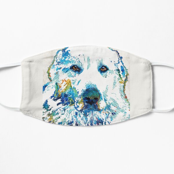 Colorful Great Pyrenees Dog - Sharon Cummings Flat Mask