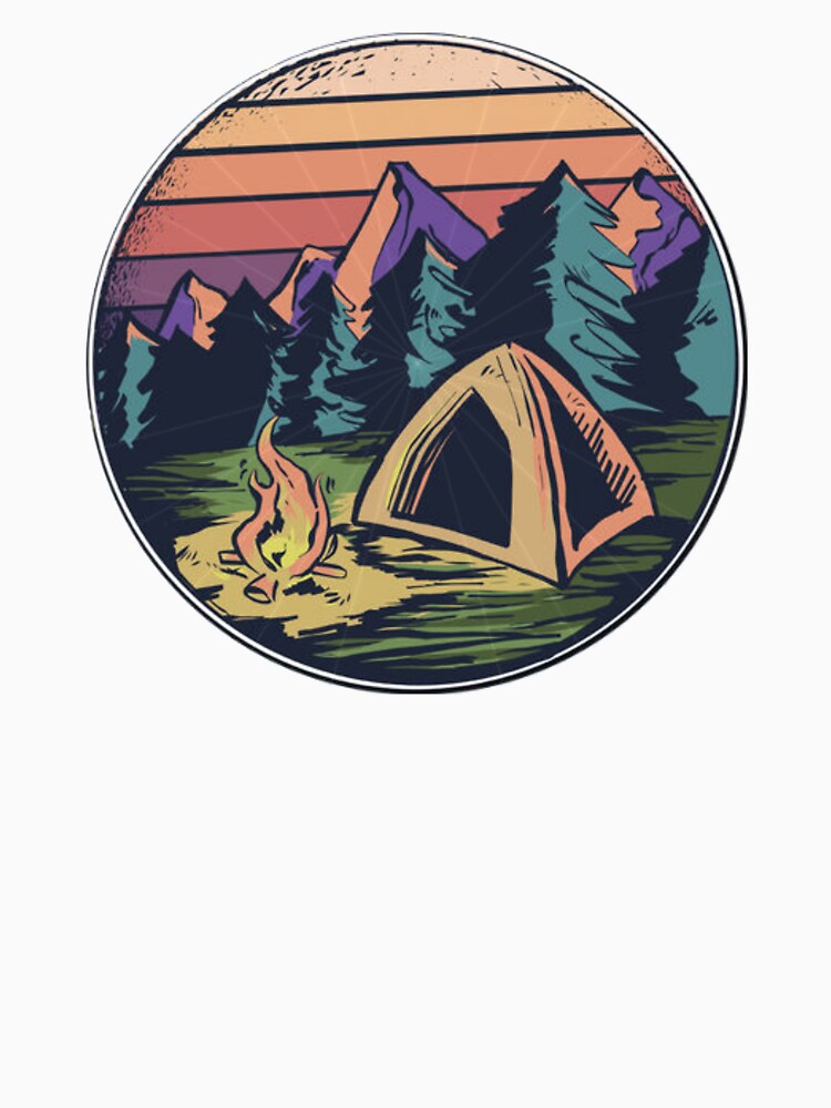 Download "Happy Camper Camping Outdoors Vintage Retro Sunset" T ...