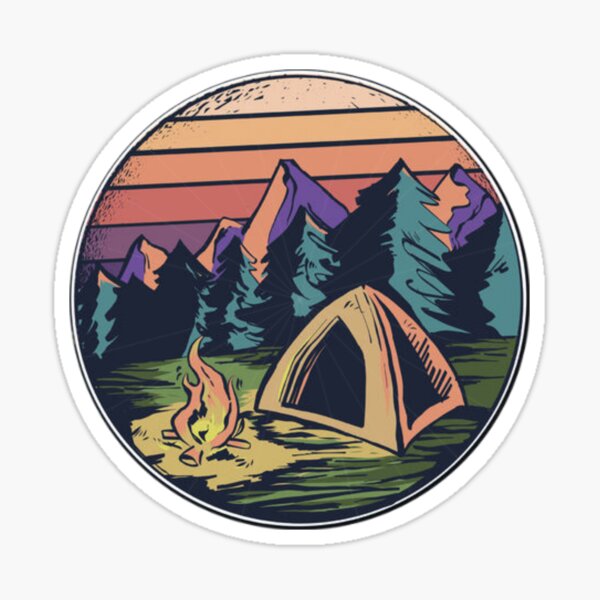Item preview, Happy Camper Camping Outdoors Vintage Retro Sunset designed and sold by gillys.