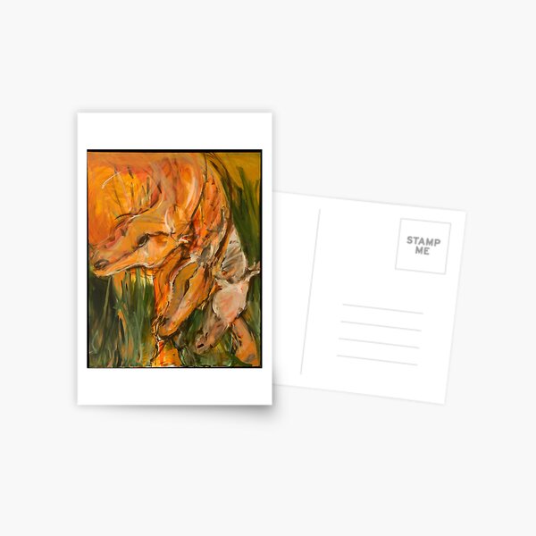 Orange Horse Heads Repeat Postcard