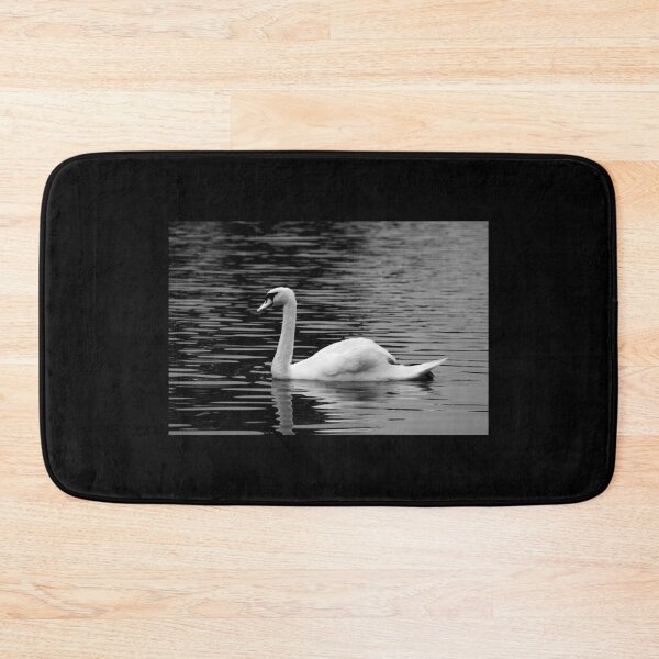 Item preview, Mute Swan Swimming on a Pond - Black and White designed and sold by pixelmountain.