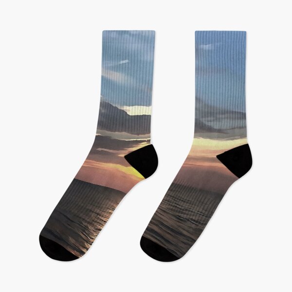 Item preview, Pink and Cerulean Blue Artistic Ocean Sunrise designed and sold by taiche.