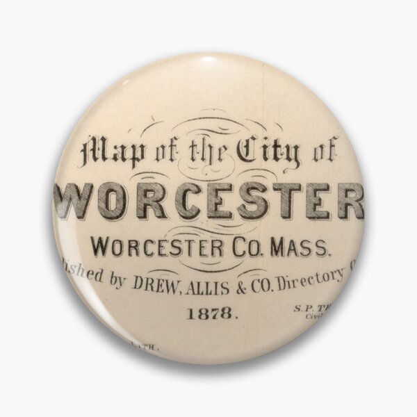 Artikelvorschau, 1878 Karte der Stadt Worcester, Massachusetts entworfen und verkauft von hinaccurate.