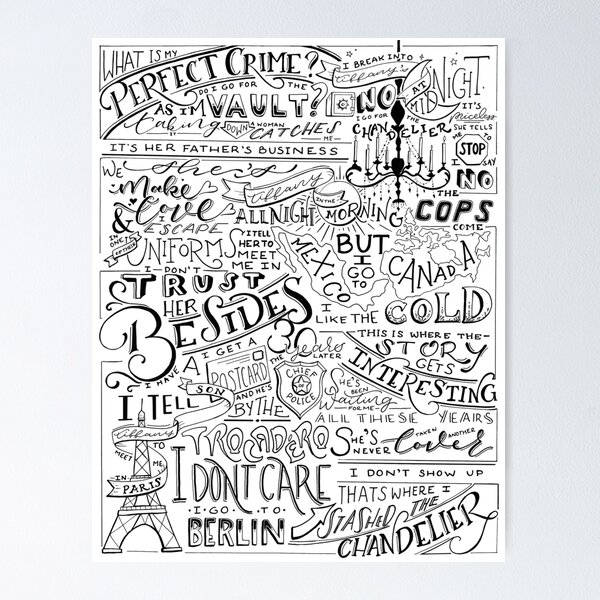 Item preview, Dwight's Perfect Crime Hand Lettered designed and sold by catlashley.