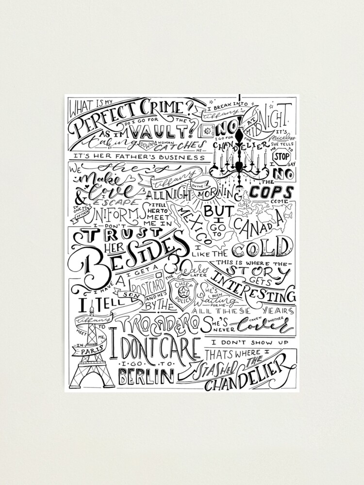 Alternate view of Dwight's Perfect Crime Hand Lettered Photographic Print