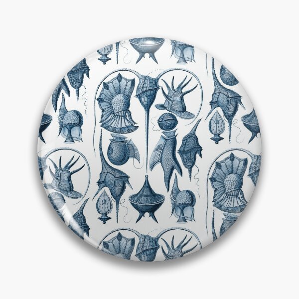Item preview, Ernst Haeckel Peridinea Plankton Algae Indigo designed and sold by aimeewilson.