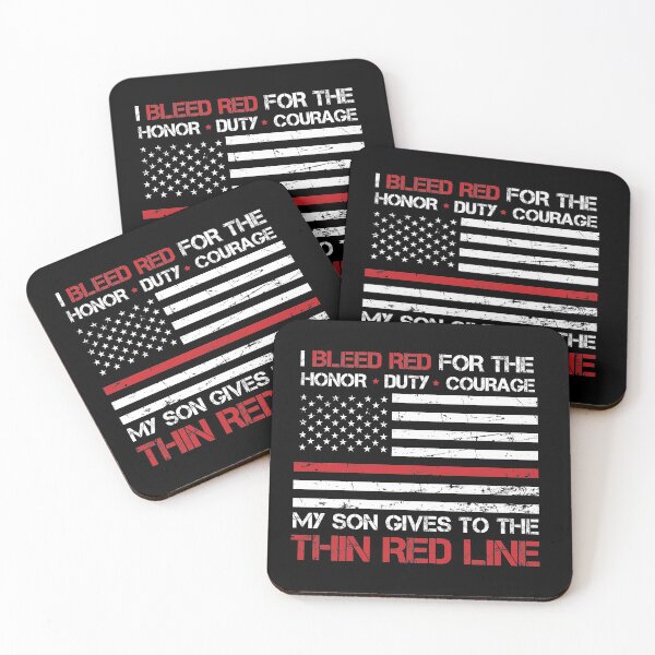 Item preview, Thin Red Line Family Flag   American Flag Proud Firefighter Son designed and sold by Orange Pieces.