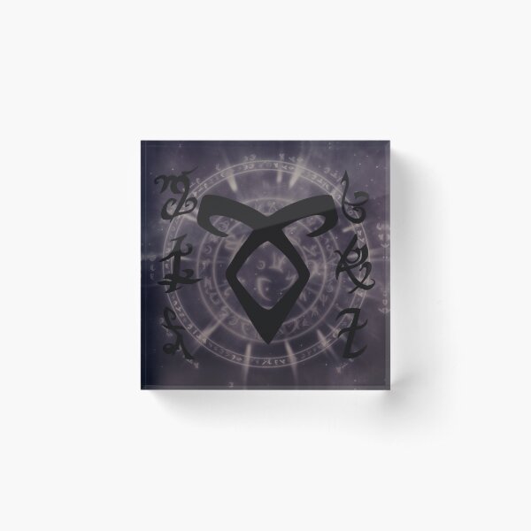 the is is the hunt #Saveshadowhunters runes and purple Acrylic Block