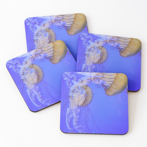 Item preview, Graceful Jellyfish on neon blue designed and sold by DaydreamnD.