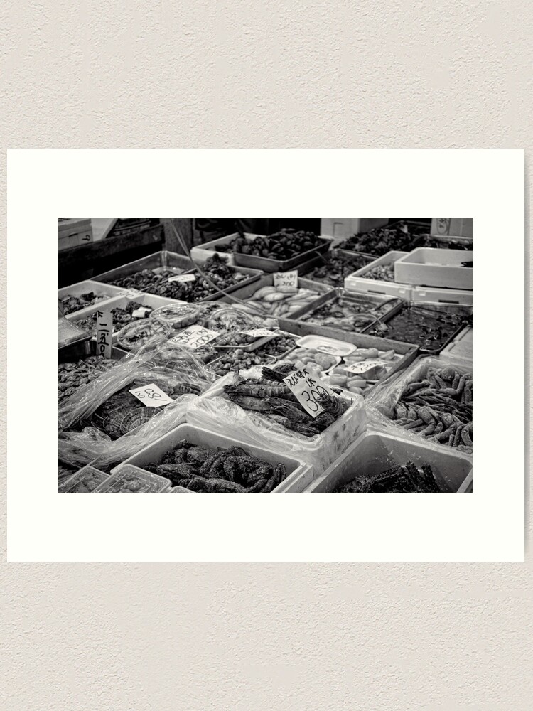 Alternate view of She sells sea food in the Tsukiji market stall - Japan Art Print