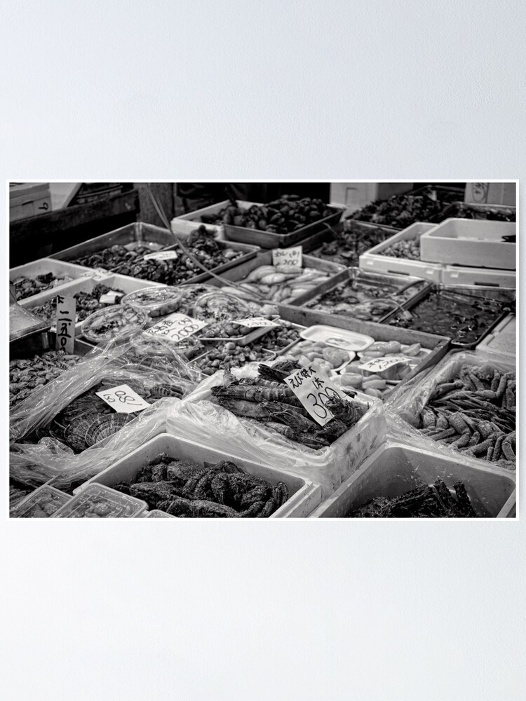 Alternate view of She sells sea food in the Tsukiji market stall - Japan Poster