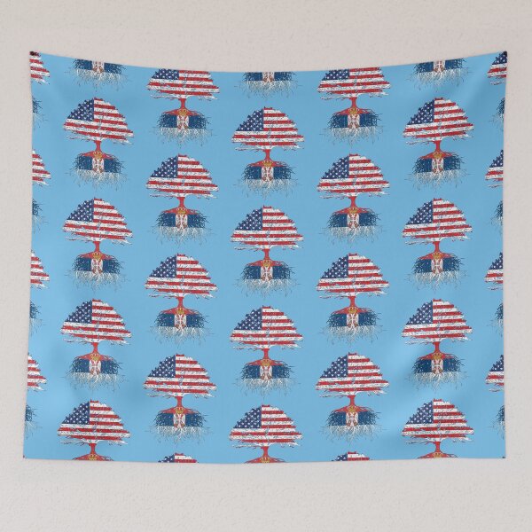 Item preview, Serbian Roots American Grown Serbia Flag Shirt For Men Women designed and sold by maindeals.