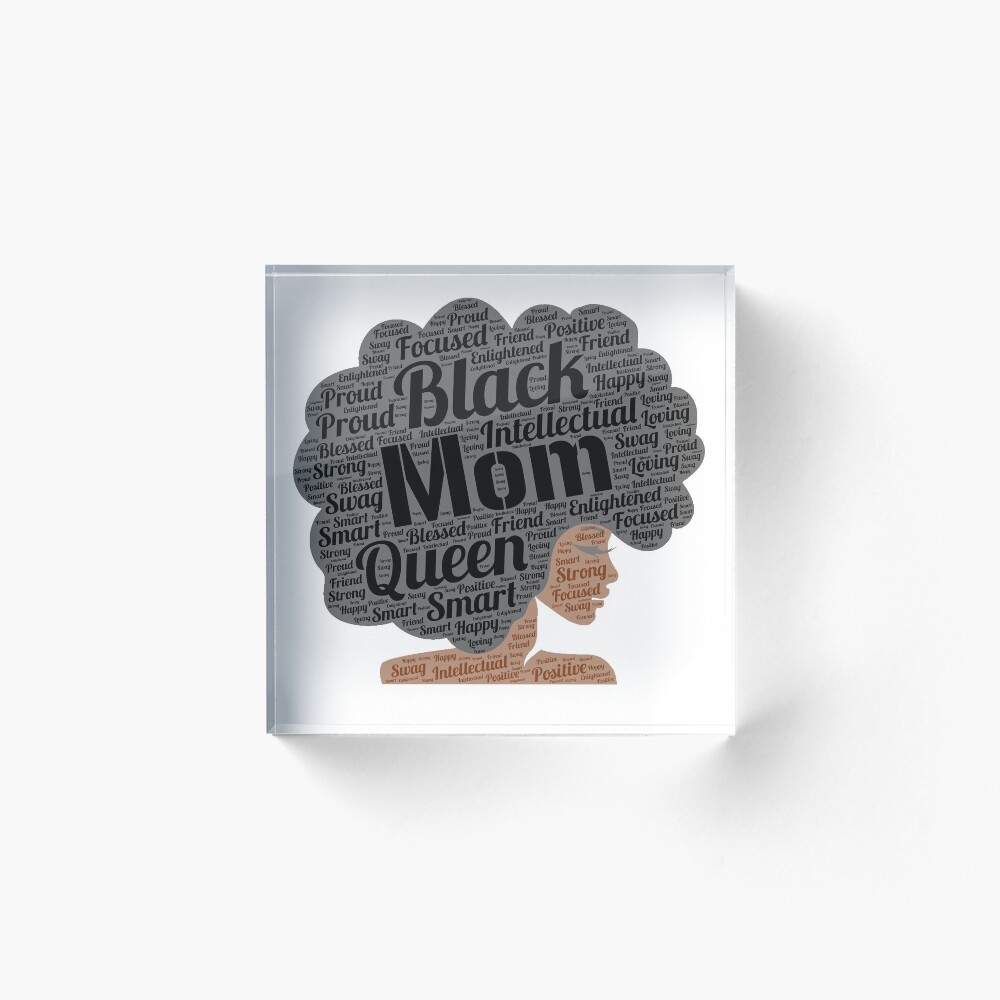 Black Queen Words in Afro Gift for Black Mom on Mother's Day Art Board Print