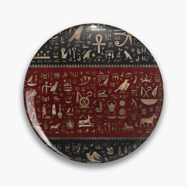 Item preview, Ancient Egyptian hieroglyphs - Black and Red Leather and gold  designed and sold by k9printart.