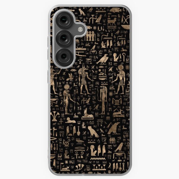Item preview, Ancient Egyptian Gods and hieroglyphs - Black and gold  designed and sold by k9printart.