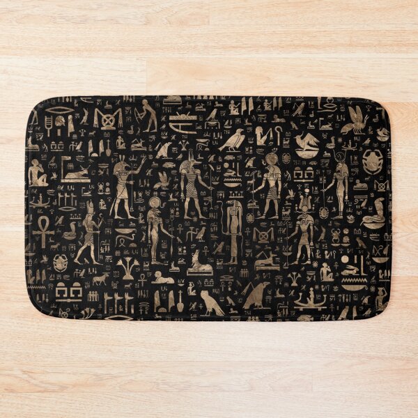 Item preview, Ancient Egyptian Gods and hieroglyphs - Black and gold  designed and sold by k9printart.