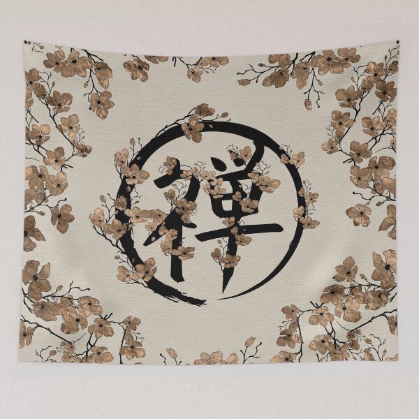 Item preview, Blossoming Enso circle and Zen hieroglyph #2 designed and sold by k9printart.