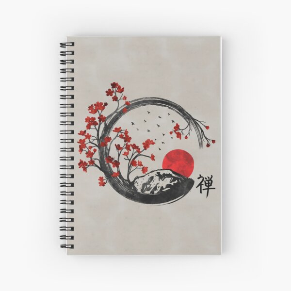 Aperçu de l'œuvre Cercle Zen Enso et branches Sakura créée et vendue par k9printart.