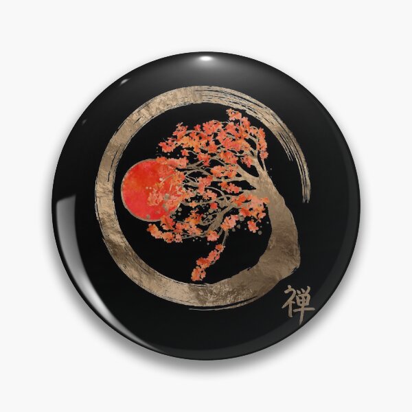 Item preview, Zen Enso Circle and Golden Sakura Tree designed and sold by k9printart.