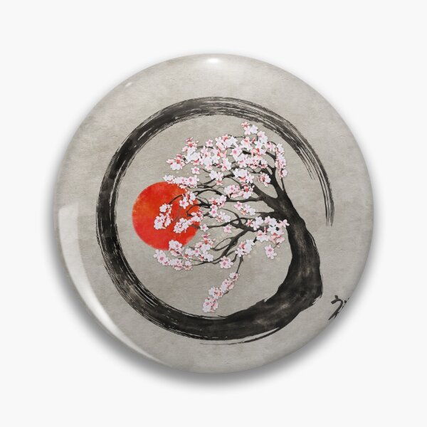 Item preview, Zen Enso Circle and Sakura Tree on Canvas designed and sold by k9printart.