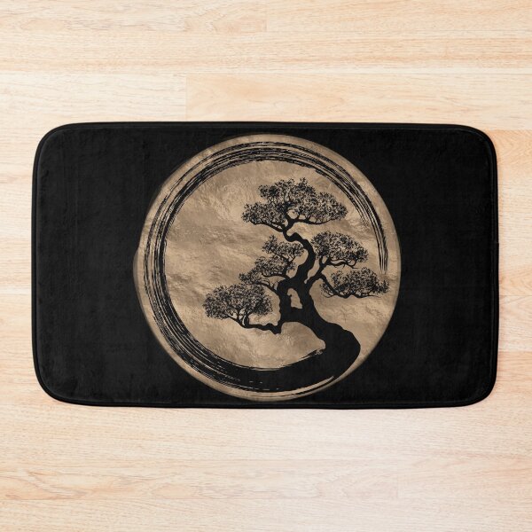 Item preview, Enso Zen Circle and Bonsai Tree Gold designed and sold by k9printart.