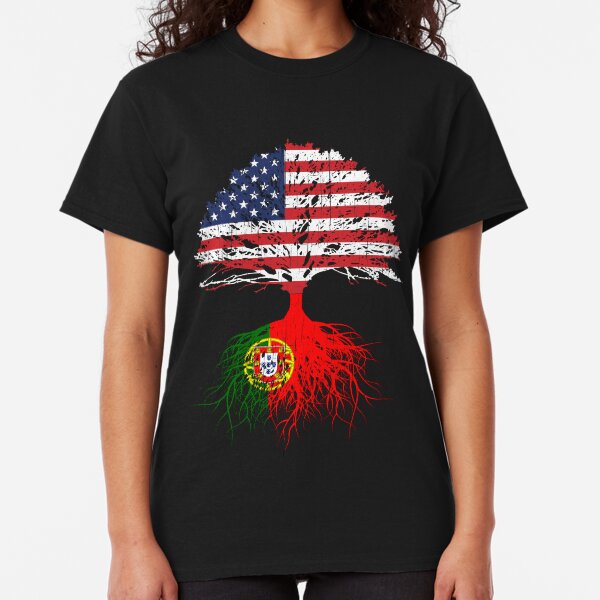 Portuguese Roots, Portuguese American, Portugal Grown, Portugal USA Flag, Design Art Gift Men Women Youth Family Classic T-Shirt