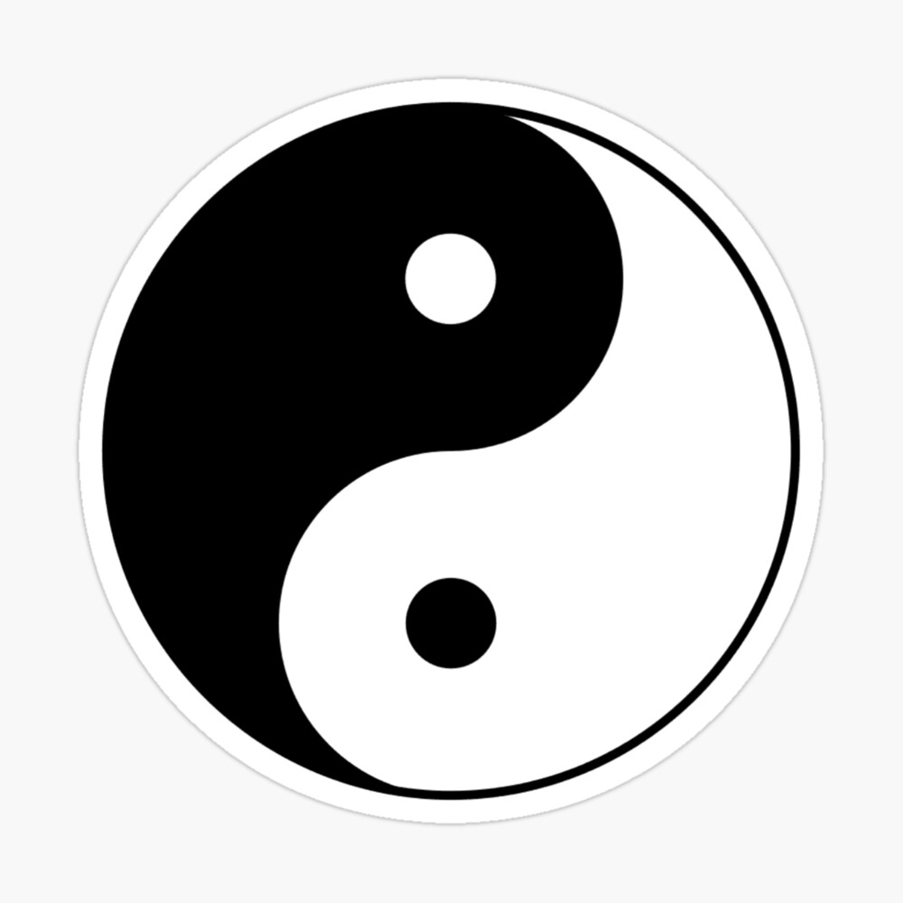 yin yang emoji black and white iphone