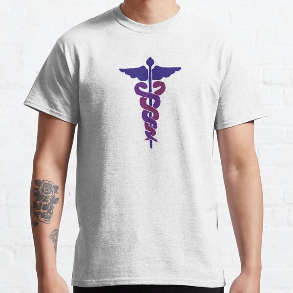 Purple ombré medical symbol snake cross nurse doctor caduceus