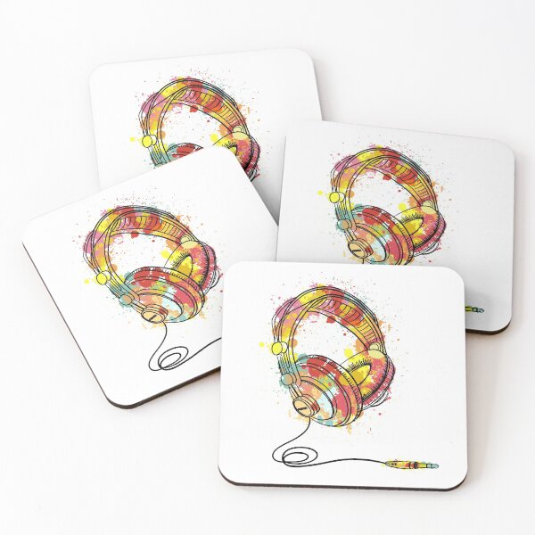 Item preview, cool watercolor headphone designed and sold by Shopwick.