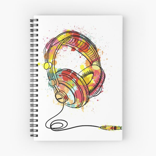 Item preview, cool watercolor headphone designed and sold by Shopwick.