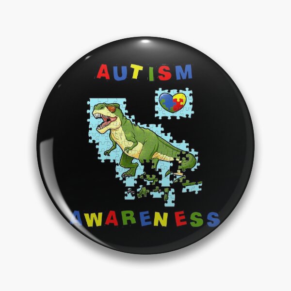 Artikelvorschau, Autismus Bewusstsein T-Rex Dinosaurier Puzzleteile entworfen und verkauft von Tee Kaboom!.