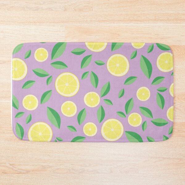 Item preview, Lemons and Leaves Fruit Pattern Purple  designed and sold by crazyclementine.
