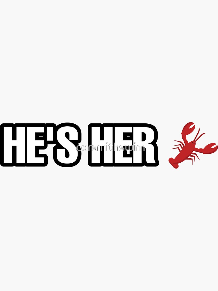 Hes Her Lobster Sticker For Sale By Corsmithswim Redbubble 1990