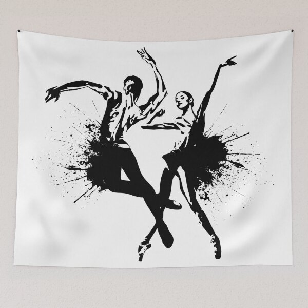 Item preview, Duo dance. No distance. Dance Art Ink Illustration designed and sold by Elenia Design.