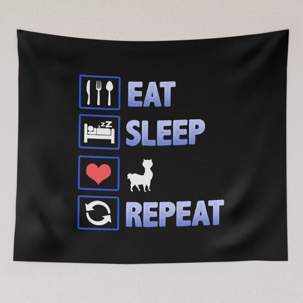 Artikelvorschau, Eat sleep love alpaka repeat Lama Anden Geschenk entworfen und verkauft von redshirtz.