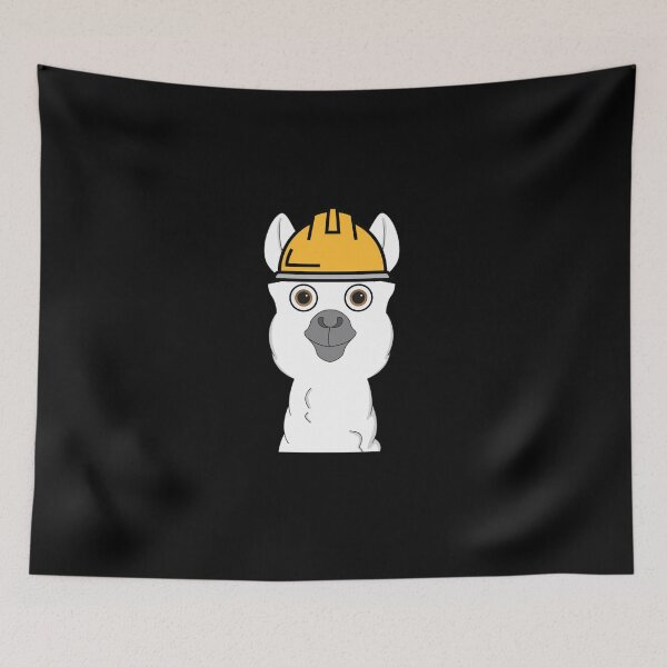 Item preview, Alpaca with hard hat animal andes cute cartoon gift designed and sold by redshirtz.
