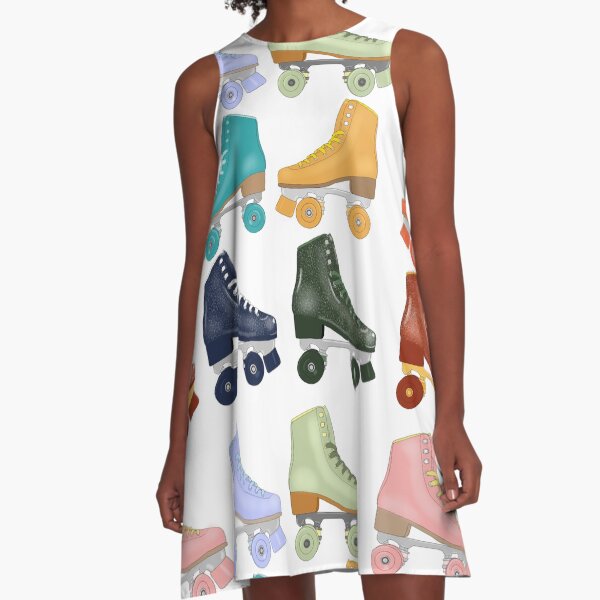 Colorful Roller Skates A-Line Dress
