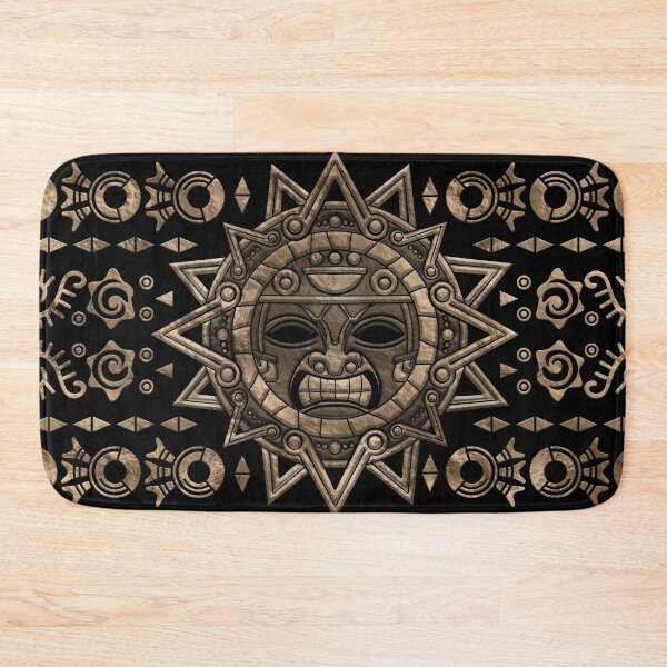 Item preview, Aztec Sun God Gold and Black designed and sold by k9printart.