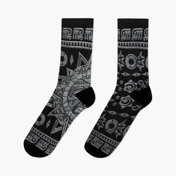 Item preview, Aztec Sun God - Stone on Black designed and sold by k9printart.