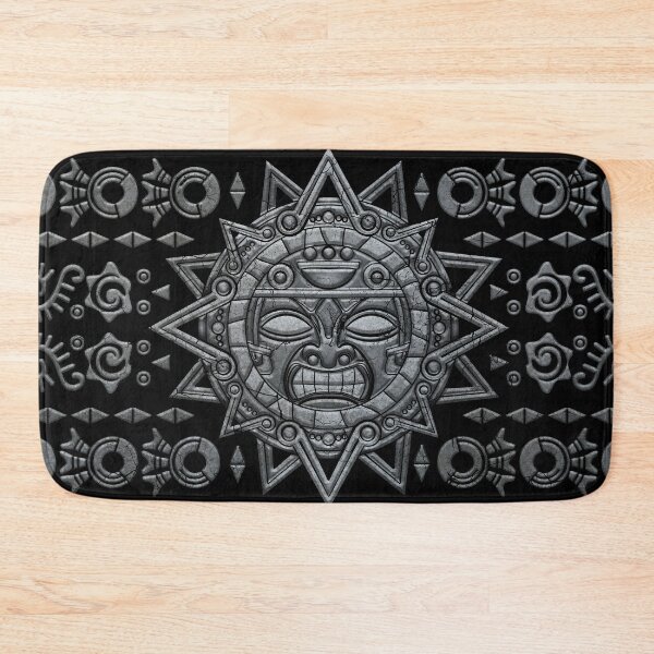 Item preview, Aztec Sun God - Stone on Black designed and sold by k9printart.