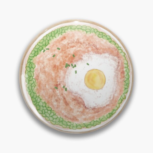 Item preview, Watercolor Illustration of Chinese Cuisine - Meat Pie with Egg and Edamame | 肉饼子炖蛋 designed and sold by iswenyi.