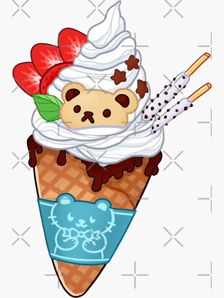 "Cute Vanilla Ice Cream " Sticker by shortcakeliz | Redbubble