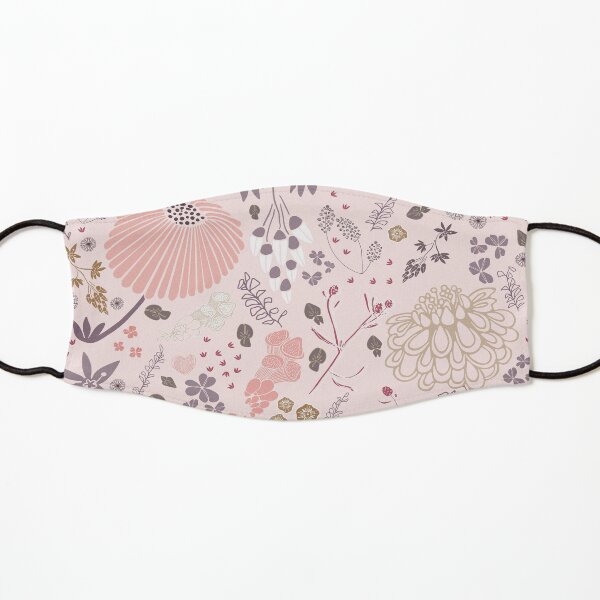 Field of Flowers in Pink and Purple Kids Mask