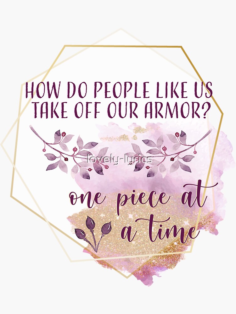 "one piece at a time" Sticker by lovelylyrics Redbubble