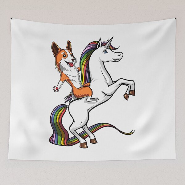 Artikelvorschau, Corgi Dog Riding Unicorn entworfen und verkauft von underheaven.