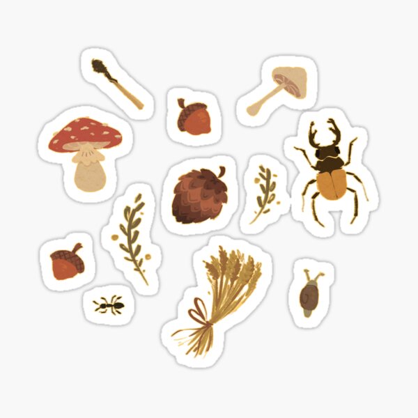 Conjunto de forrajeo de bosques Pegatina