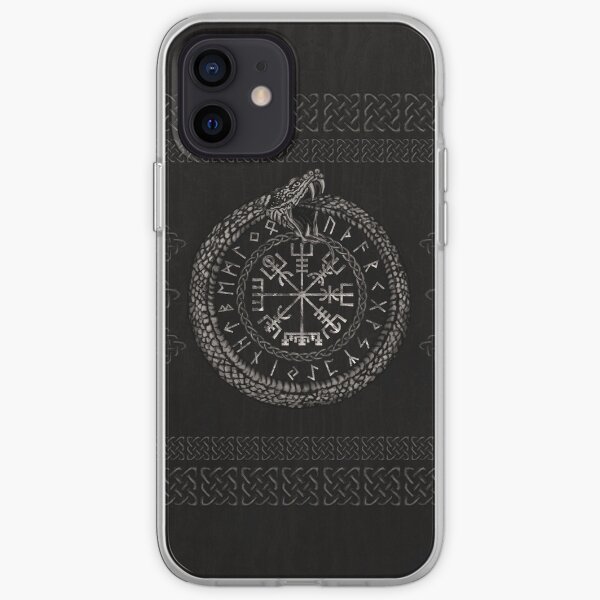 Vegvisir with Ouroboros and runes iPhone Soft Case