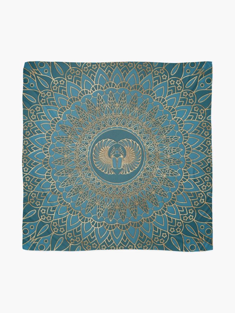 "Egyptian Scarab Beetle Gold on Teal Leather" Scarf for Sale by Nartissima | Redbubble