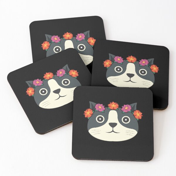 Item preview, Cat with flowers kitty pet cute animals gift designed and sold by redshirtz.